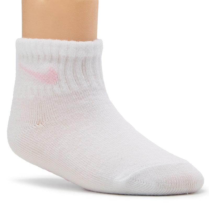 Infant' 3 Pack 6-12 Month Gripper Ankle Socks (Pink Foam/White)