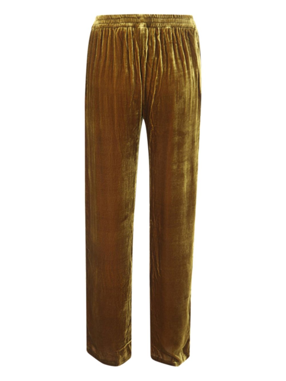 Velvet elasticated-waist trousers - Yellow