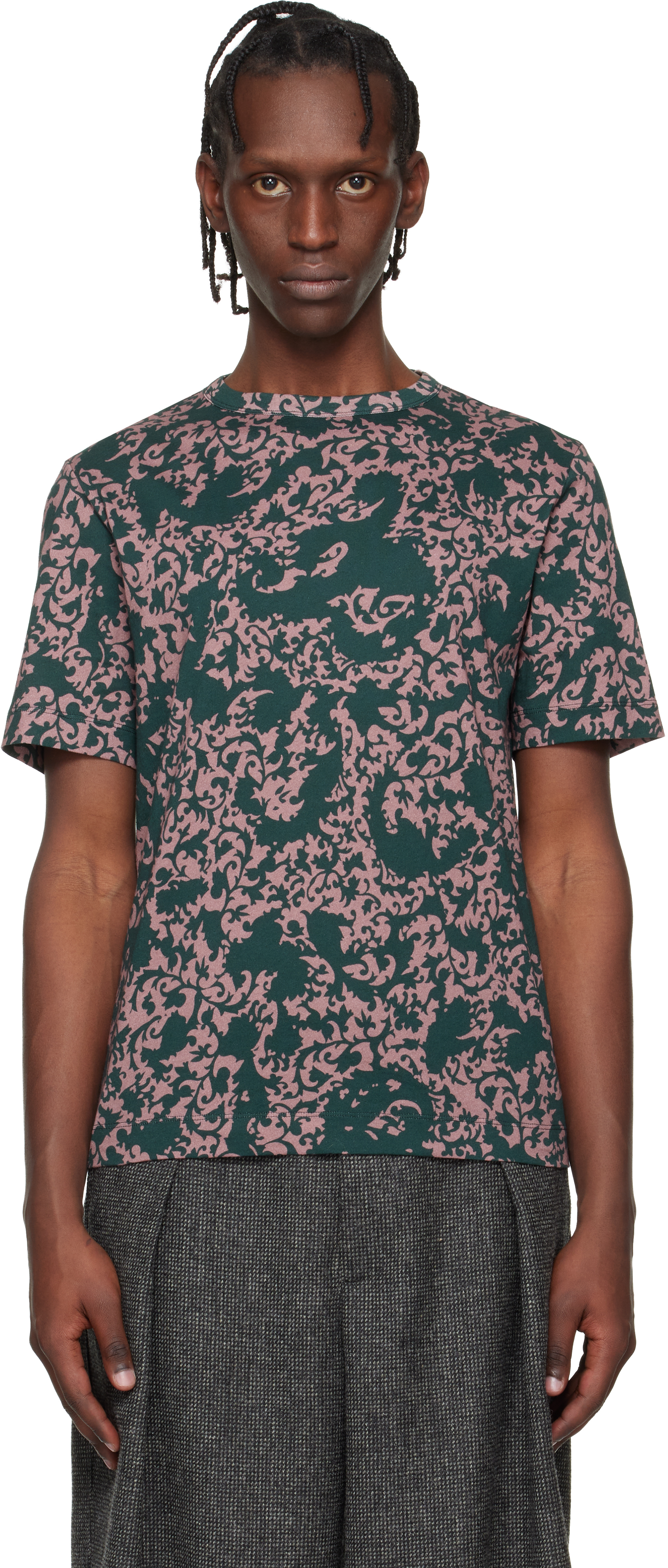 Green & Pink Floral T-shirt