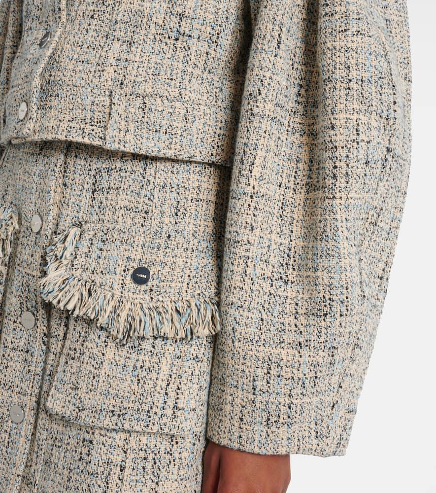 Cropped cotton tweed jacket