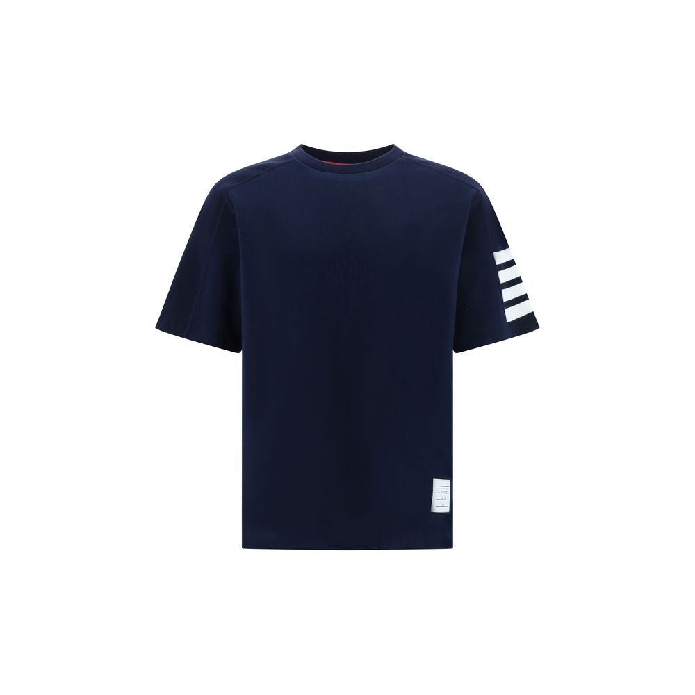 Horizontal-Striped Cotton T-Shirt — Navy