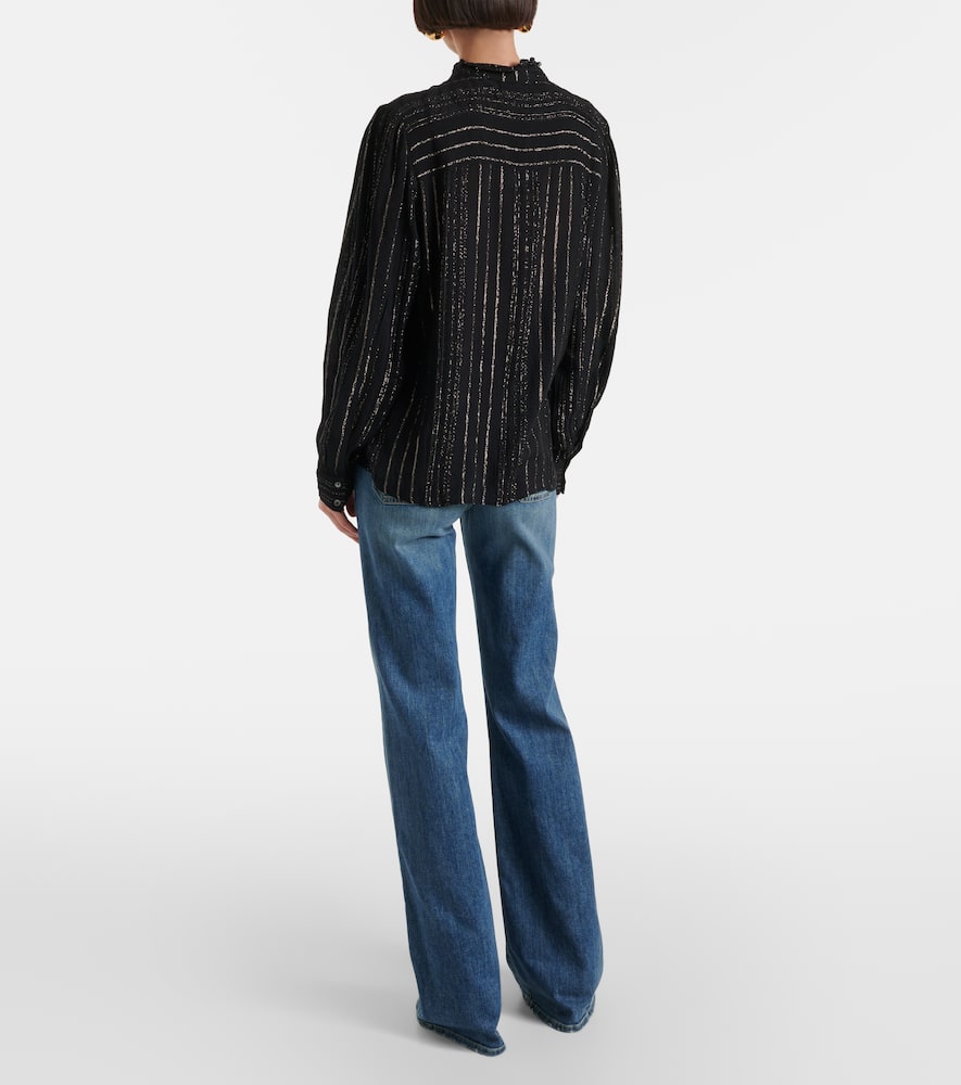 Striped lamé blouse