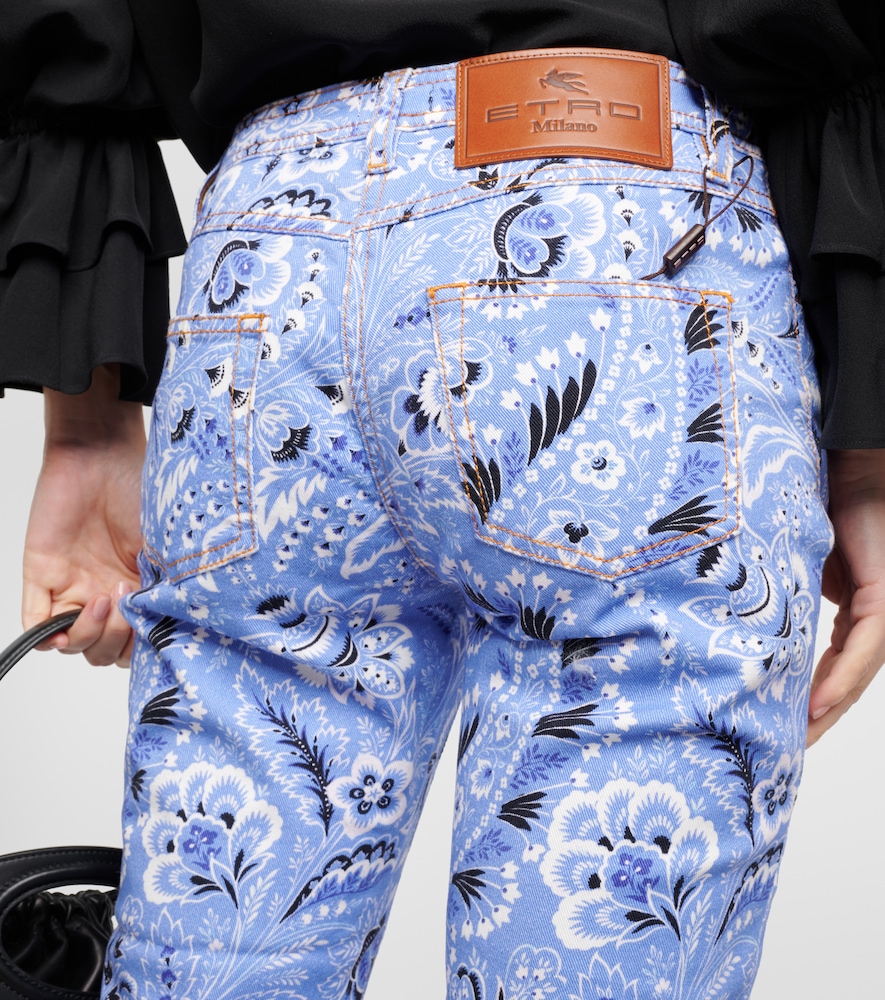 High-rise printed skinny jeans