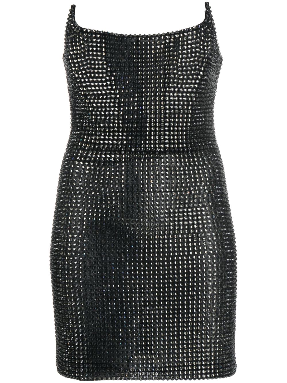 Off-shoulder stud-embellished minidress - Black
