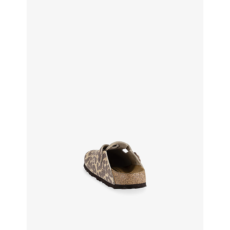 Womens Boston Leopard Suede Clogs