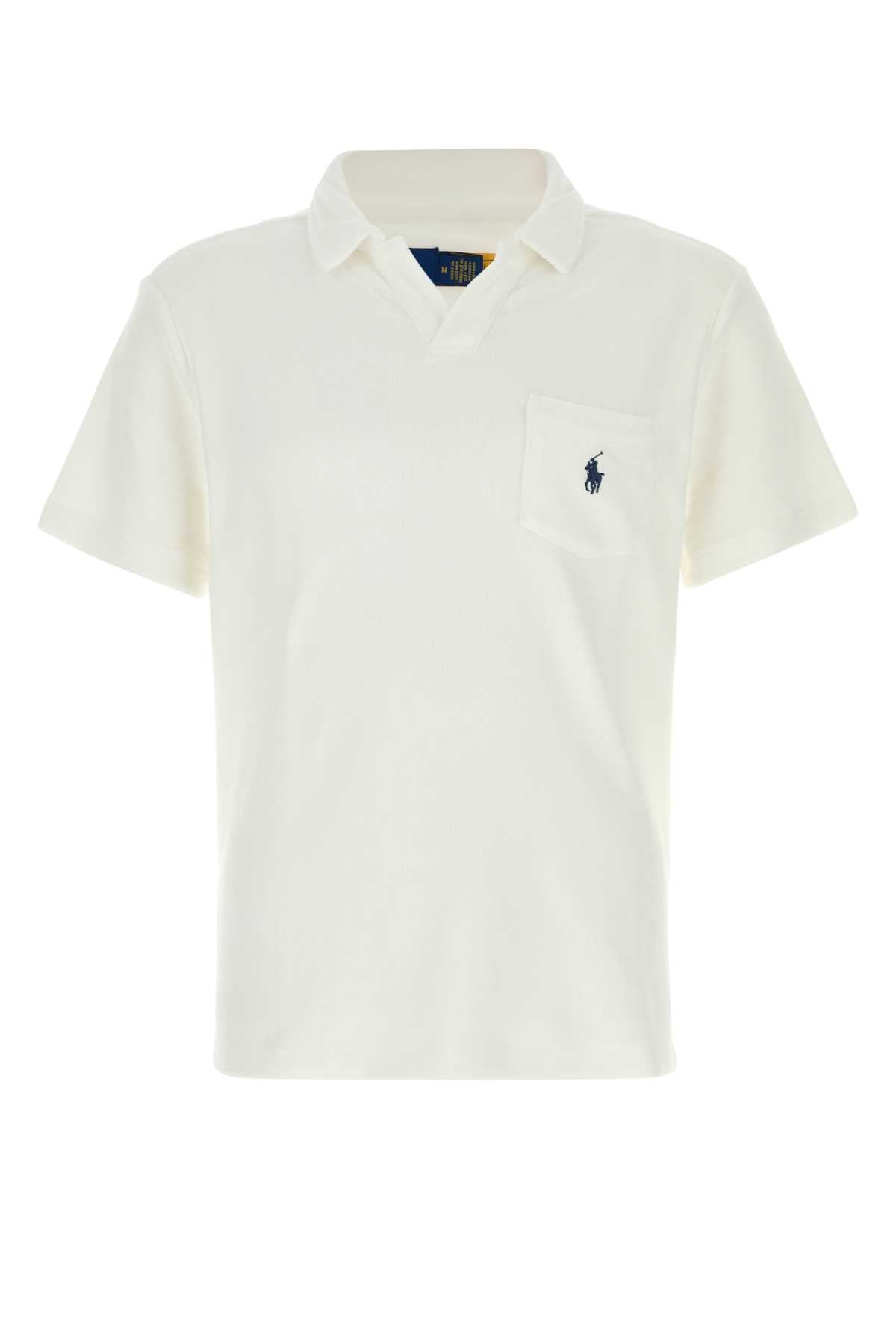 Terry Fabric Polo Shirt — White