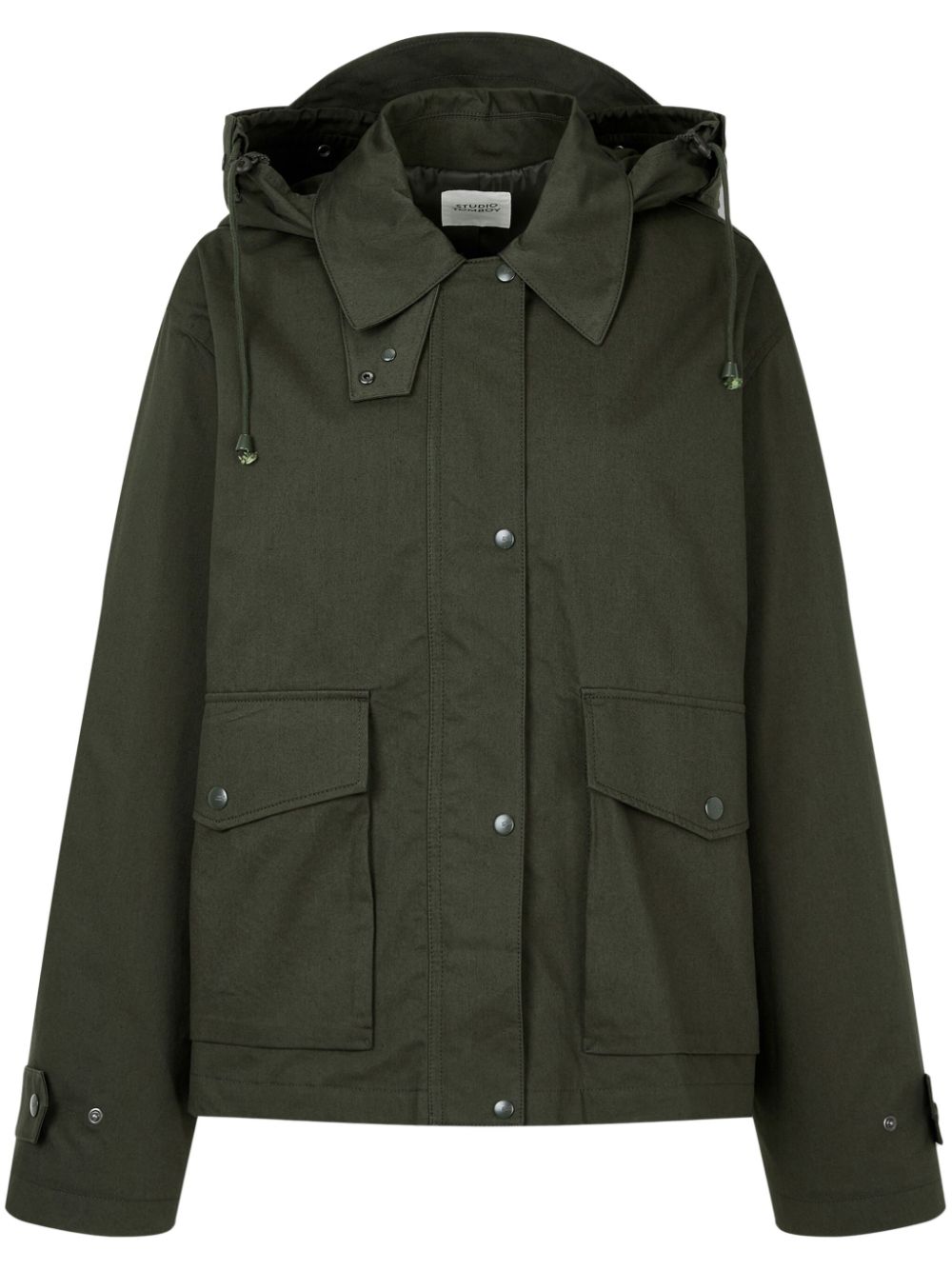 Drawstring hooded jacket - Black