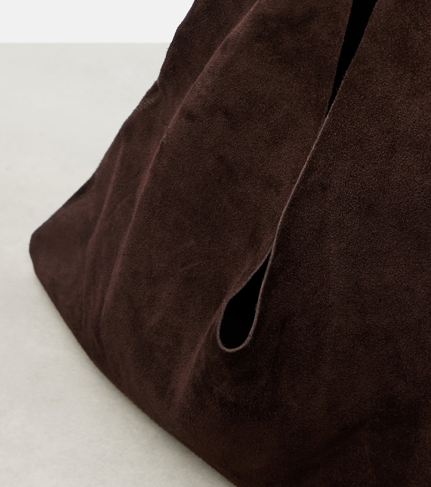 The Row Bindle Small suede tote bag