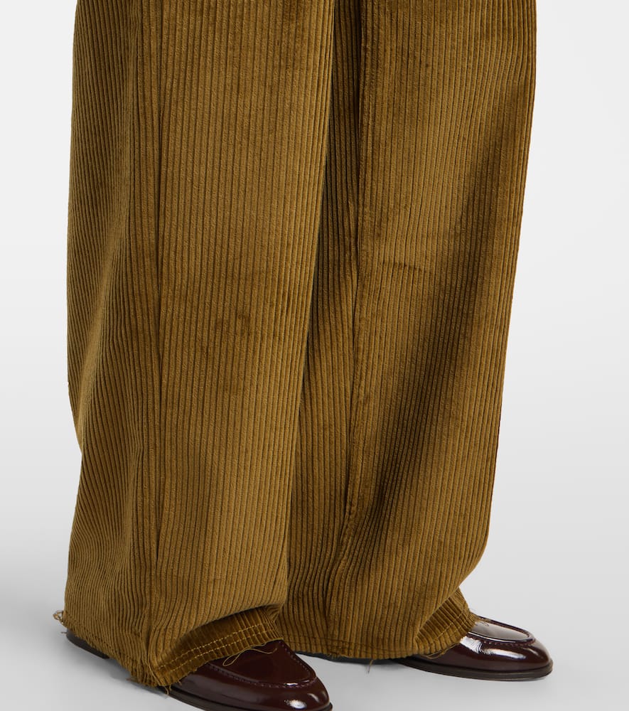 Cotton corduroy wide-leg pants