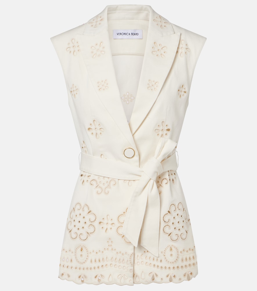 Townes eyelet cotton twill vest