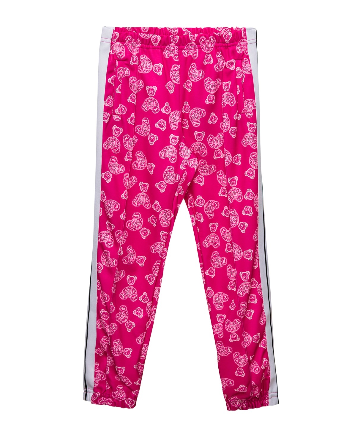 Teddy Bear-print striped track pants