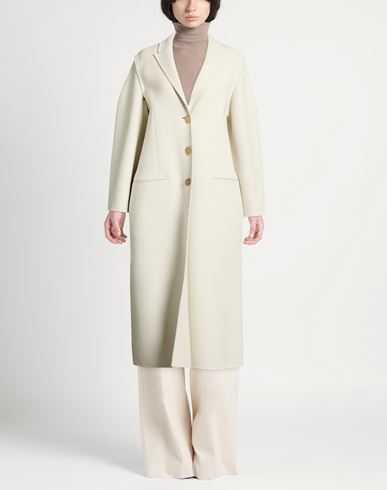 Woman Coat Ivory Size 4 Virgin Wool, Cashmere, Viscose, Polyurethane