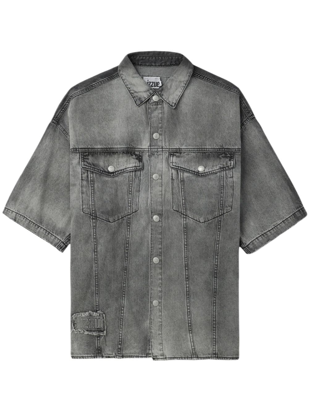 Washed denim shirt - Black