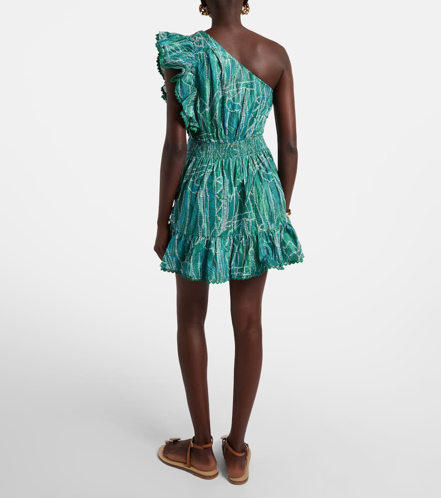 Corinne printed cotton-blend minidress