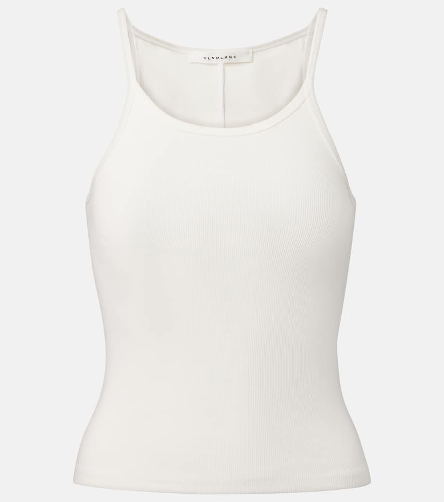 Ribbed-knit cotton tank top