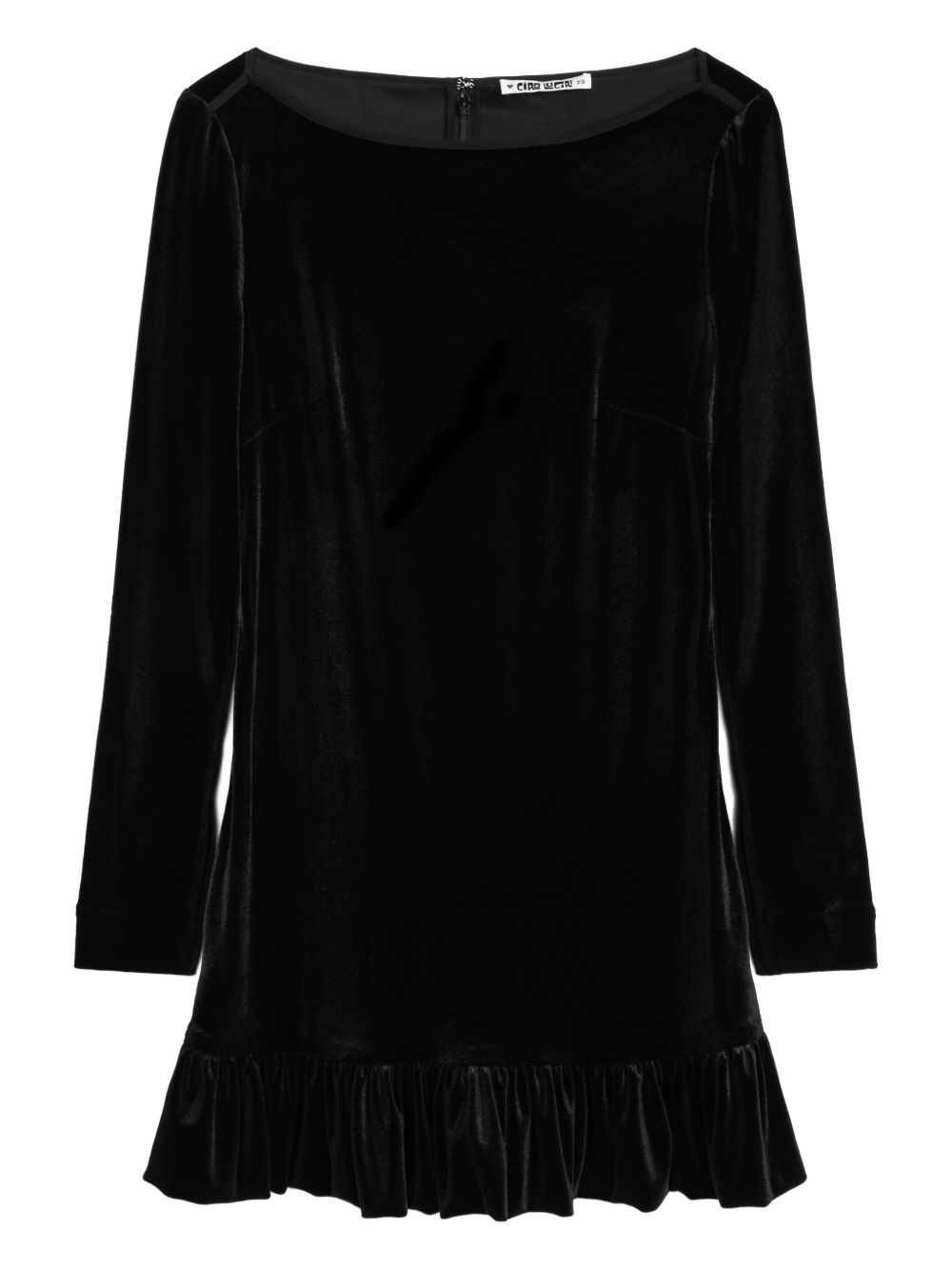 Ciao Lucia velvet ruffle-hem dress - Black