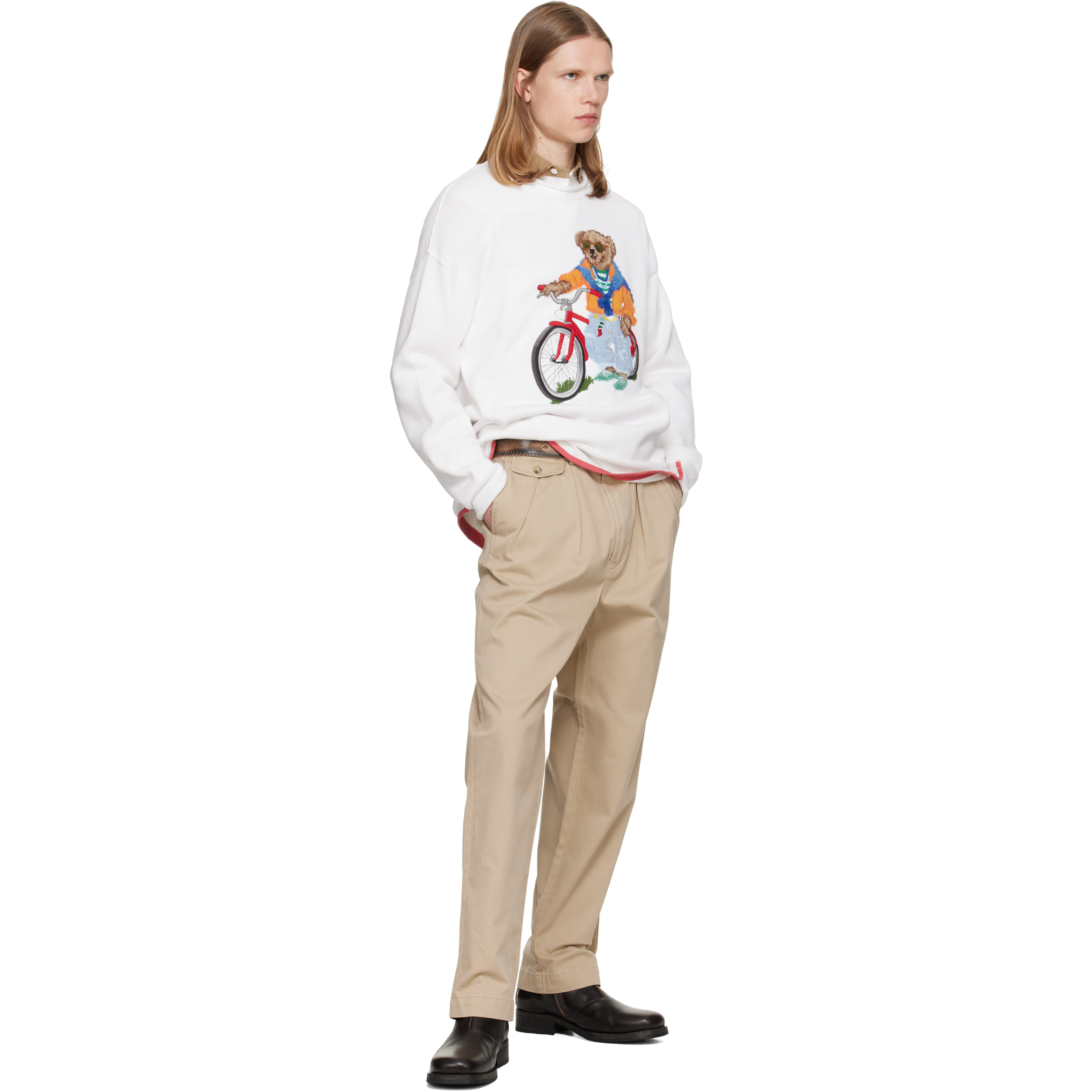 White Polo Bear Bike Sweater