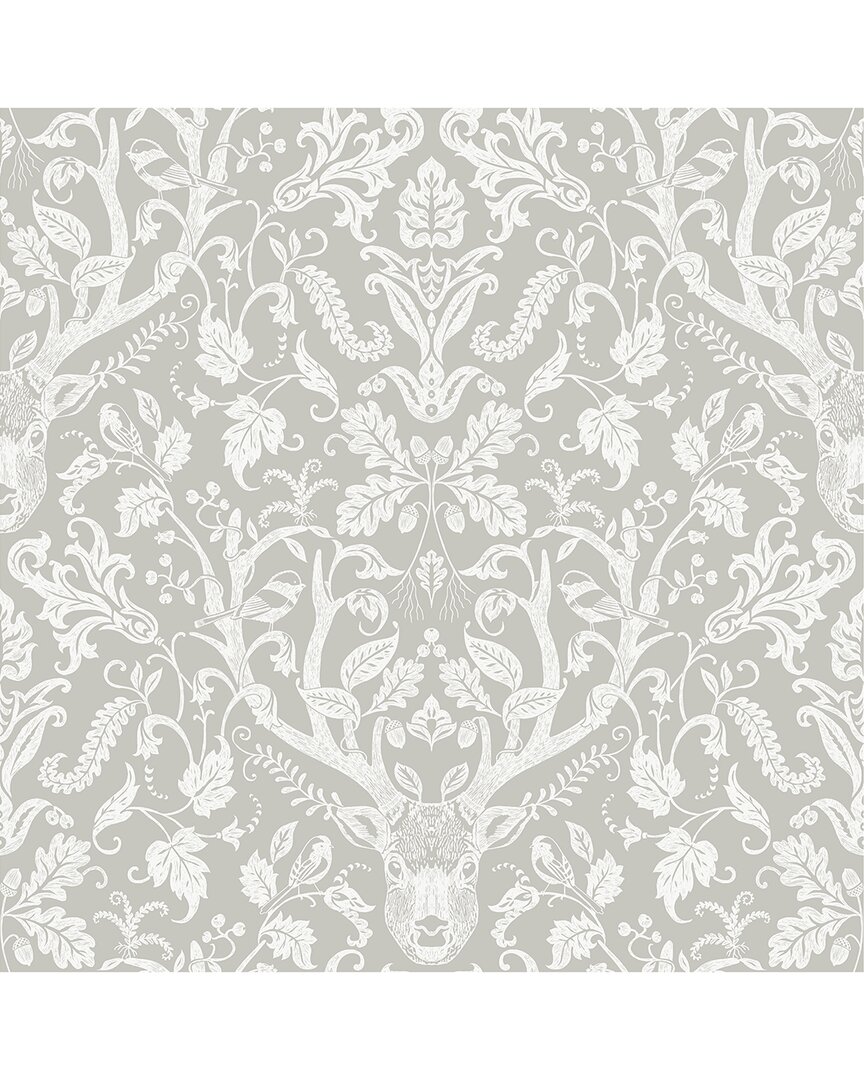 NuWallpaper Taupe Escape To The Forest Peel & Stick Wallpaper