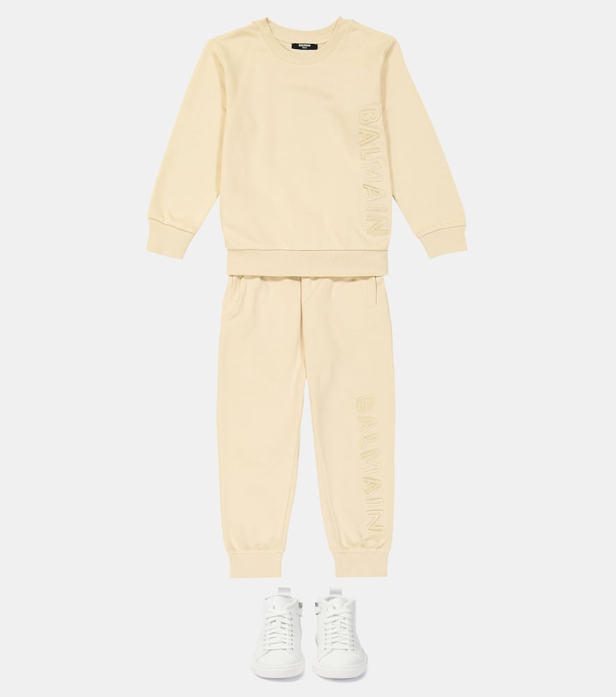 Cotton fleece sweatshirt and sweatpants set