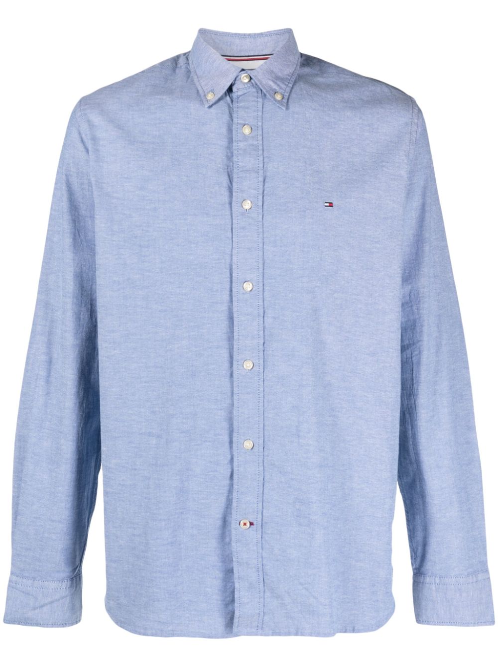 Logo-embroidered oxford shirt - Blue