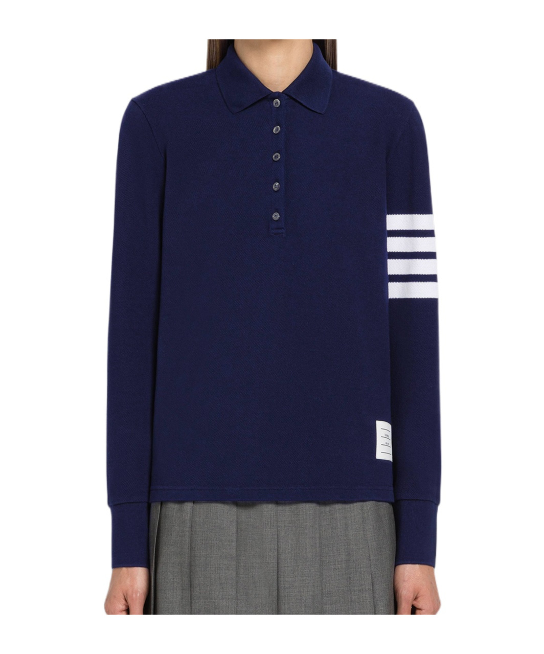 Long-sleeved knitted POLO shirt