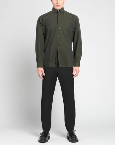 Argento Man Shirt Military green Size 15 Cotton