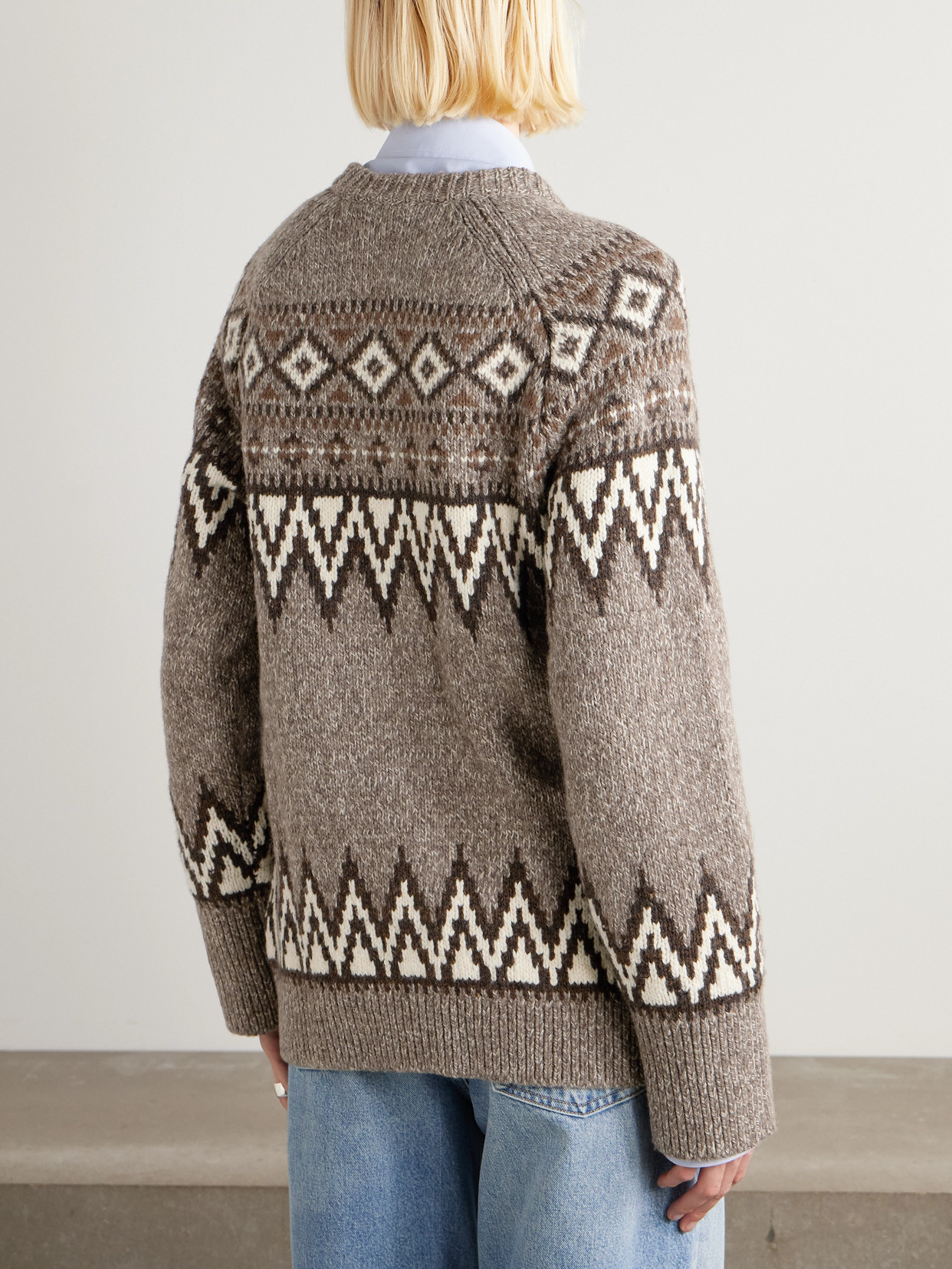 Fair Isle Wool-blend Cardigan - Neutrals