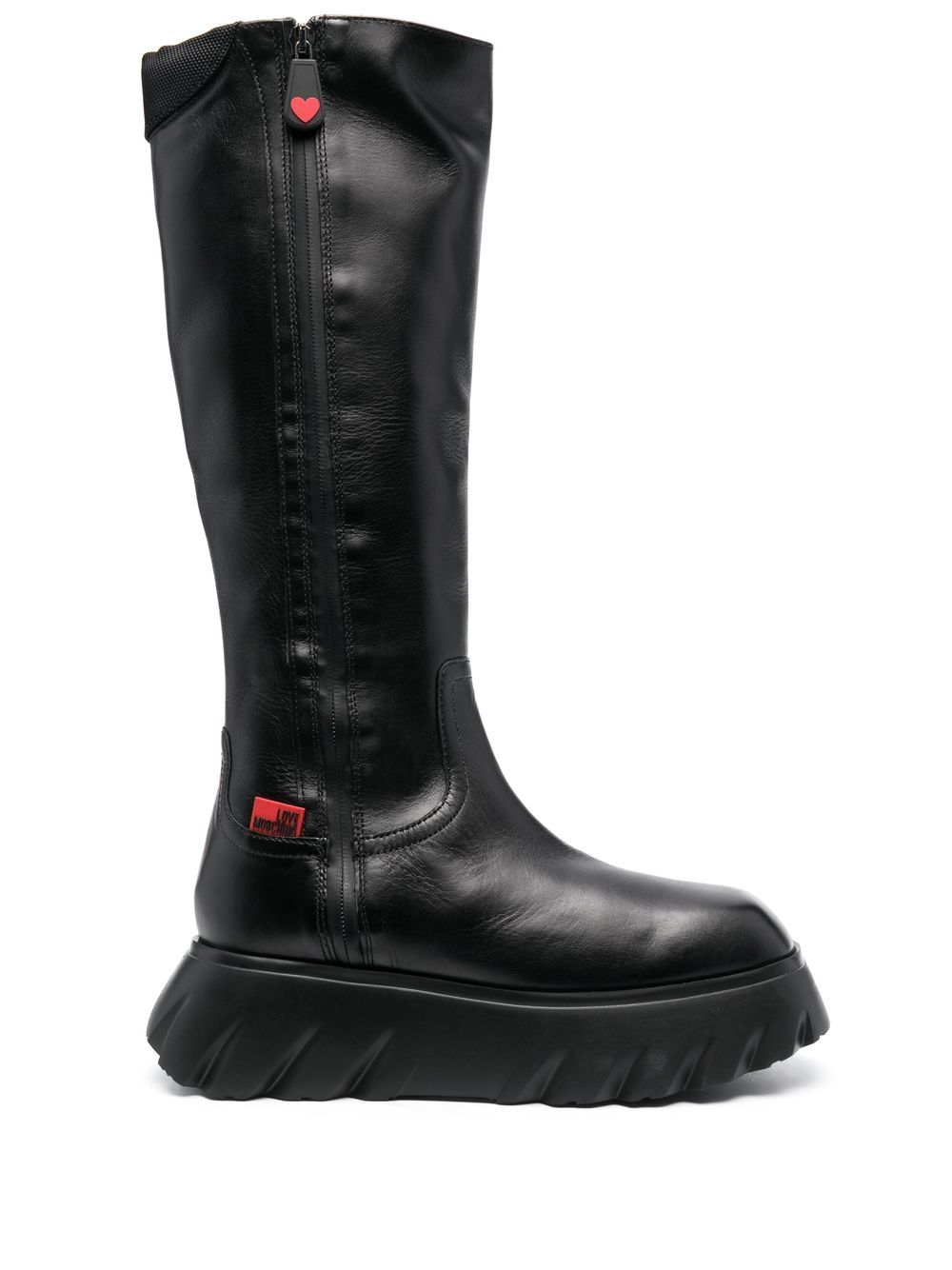 Logo-patch boots - Black