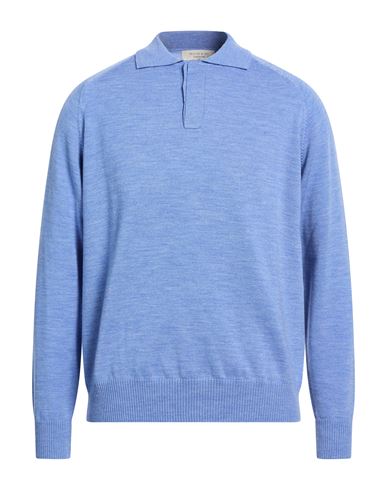 Man Sweater Light blue Size XL Merino Wool
