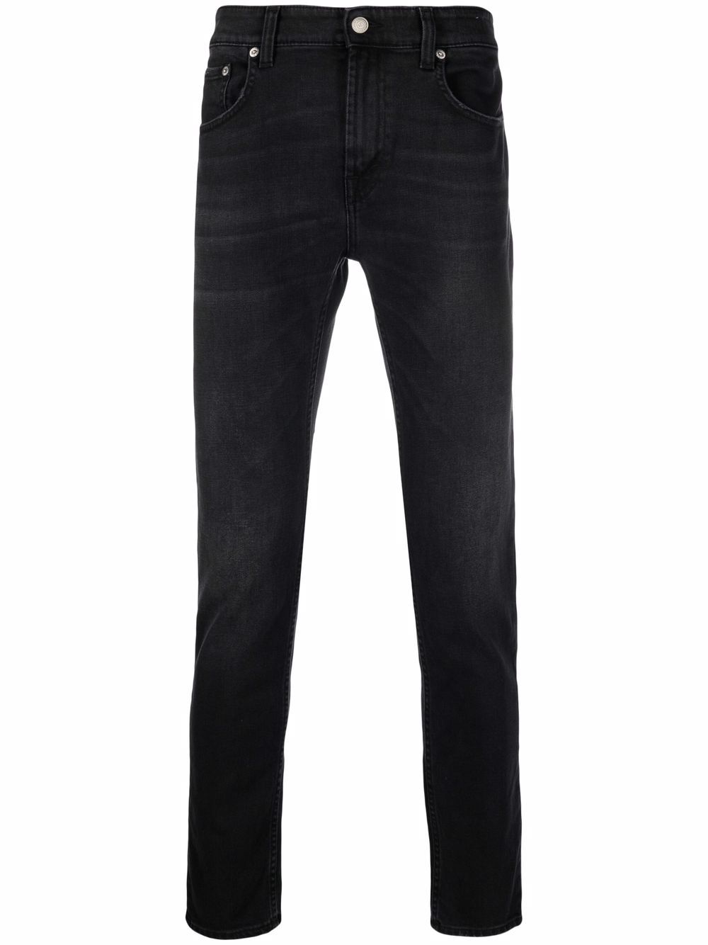 Dark-wash slim-cut jeans - Black