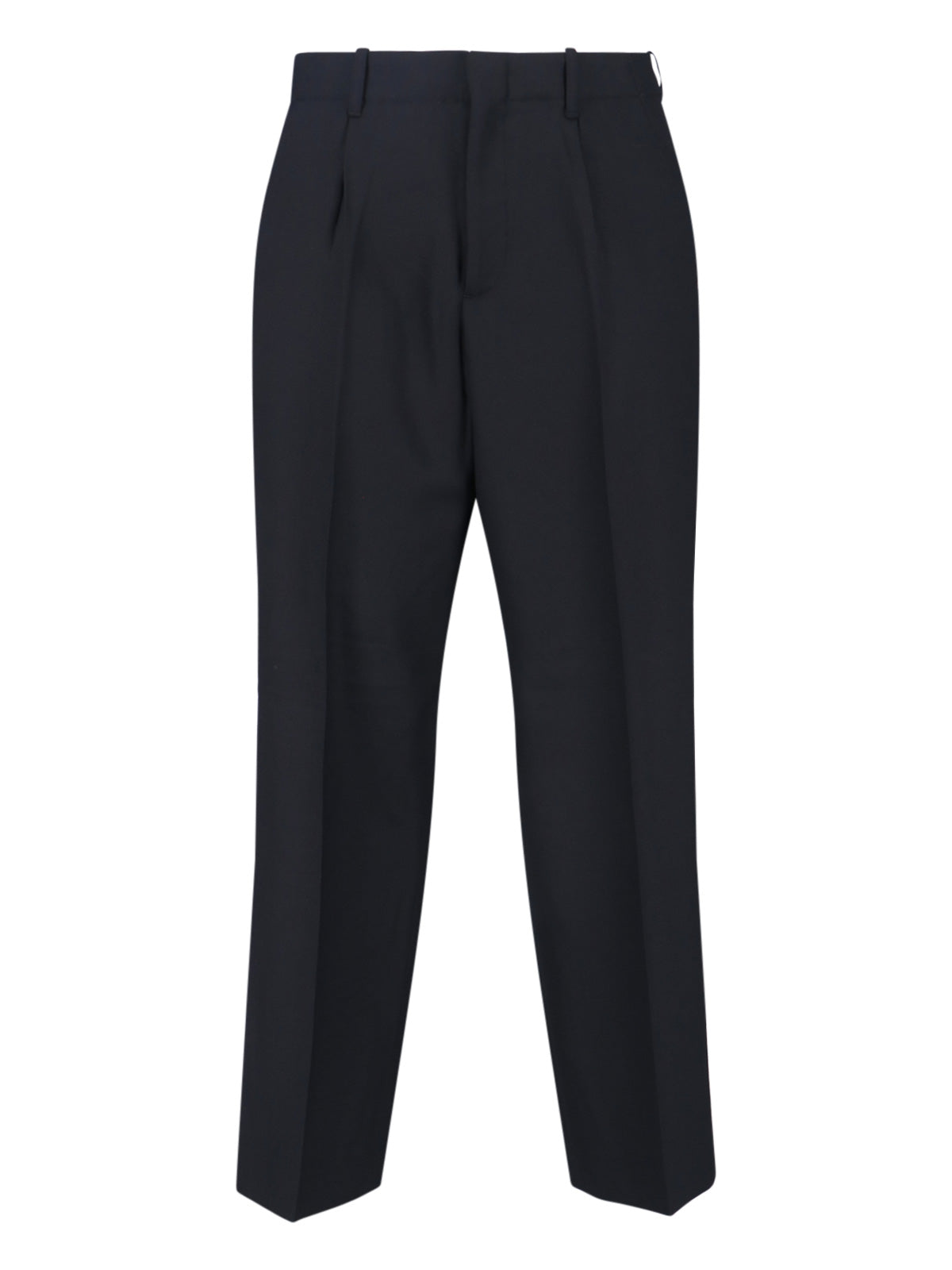 Horn-Button Panama Wool Trousers