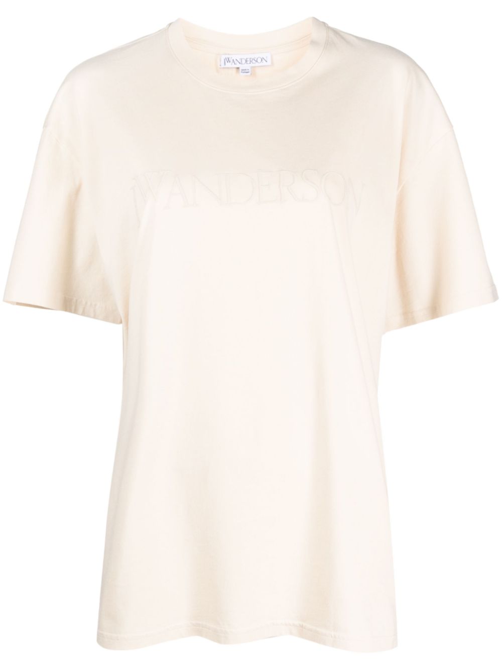 Logo-embroidered cotton T-shirt - Neutrals