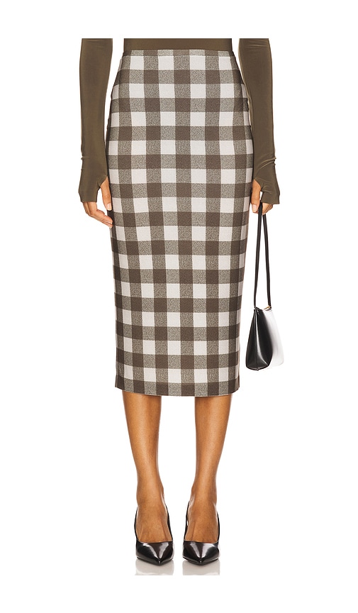 Norma Kamali Straight Skirt To Midcalf in Bark Box Plaid.  XS also in L, M