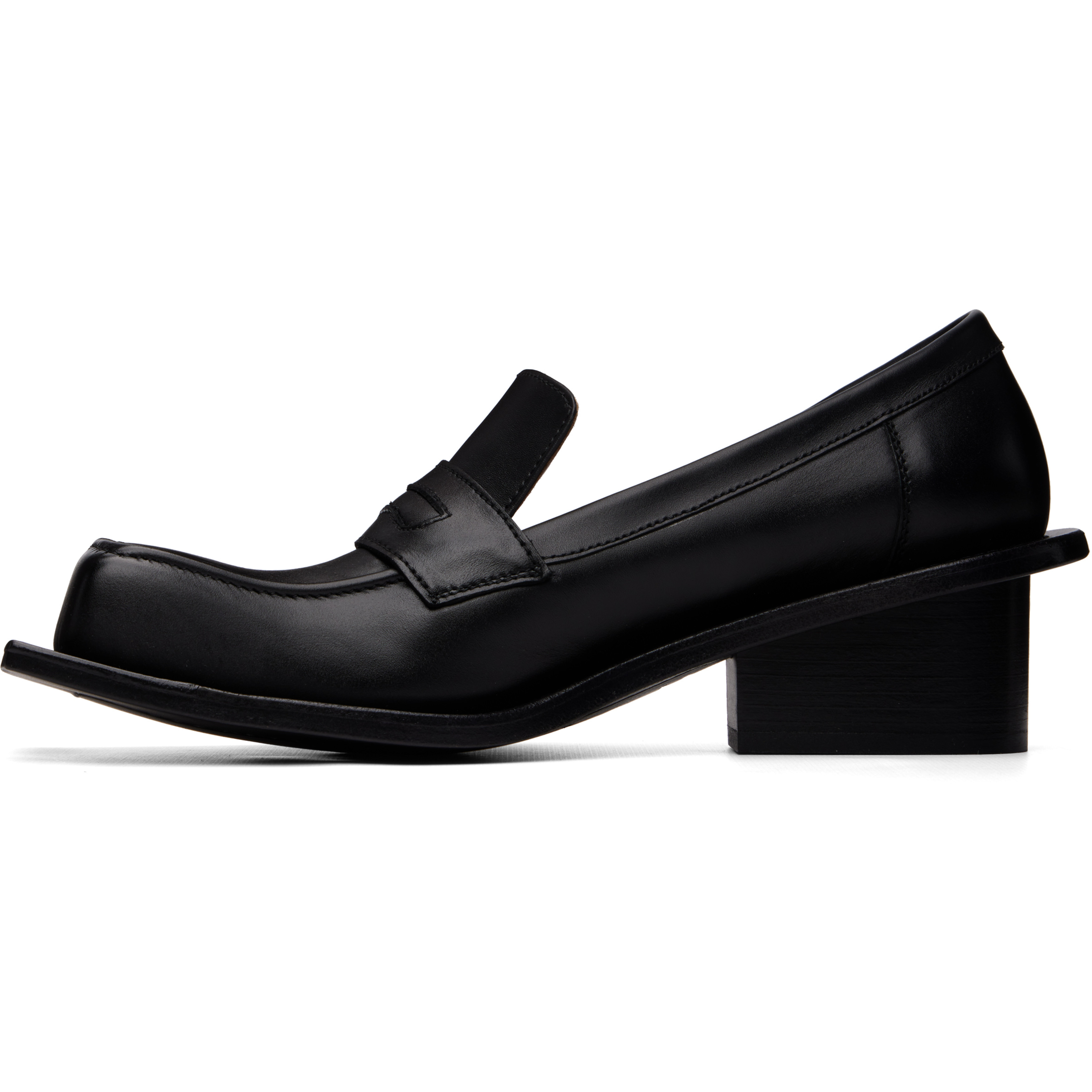 Black Barry Chunky Heel Loafers