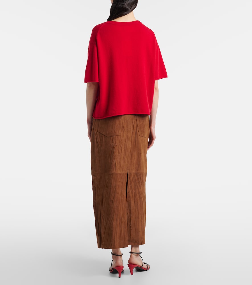White Label Nayah suede midi skirt