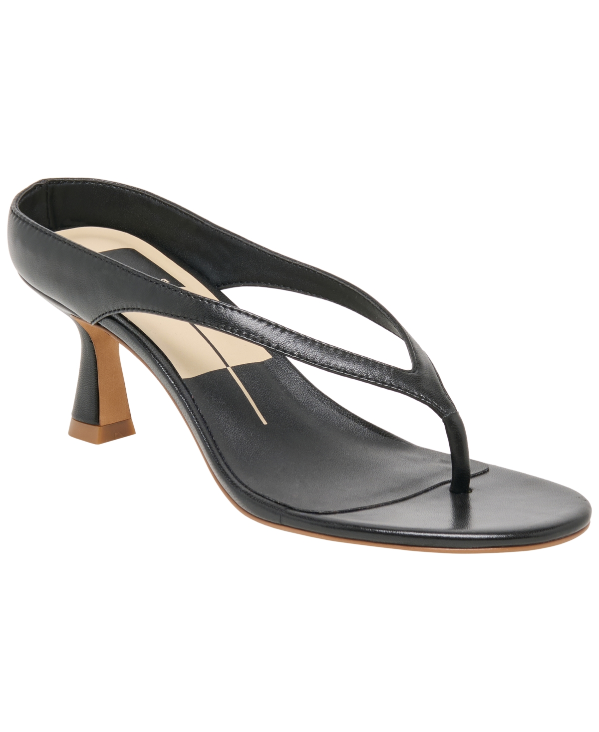 Women's Doreen Round Toe Thong Dress Sandals - Black Leather