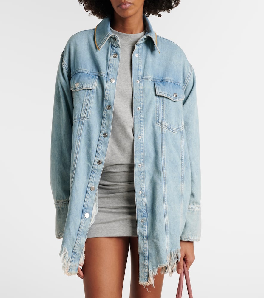 Embroidered denim overshirt