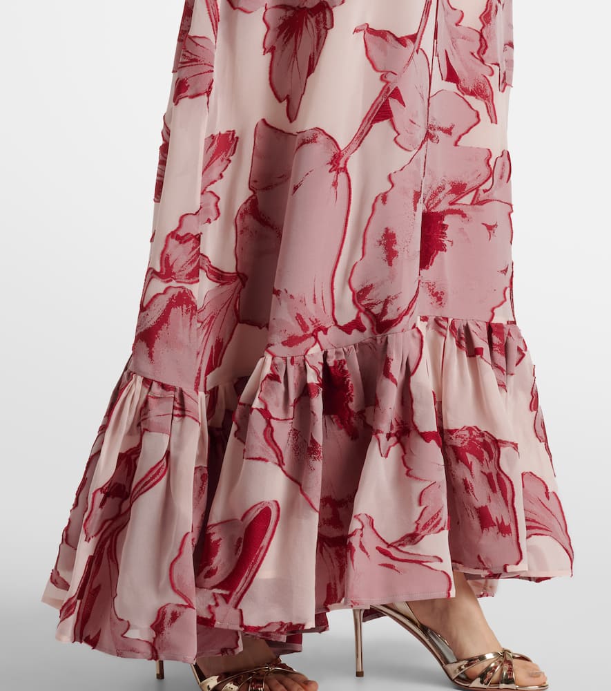 Eve-Ning floral silk-blend gown