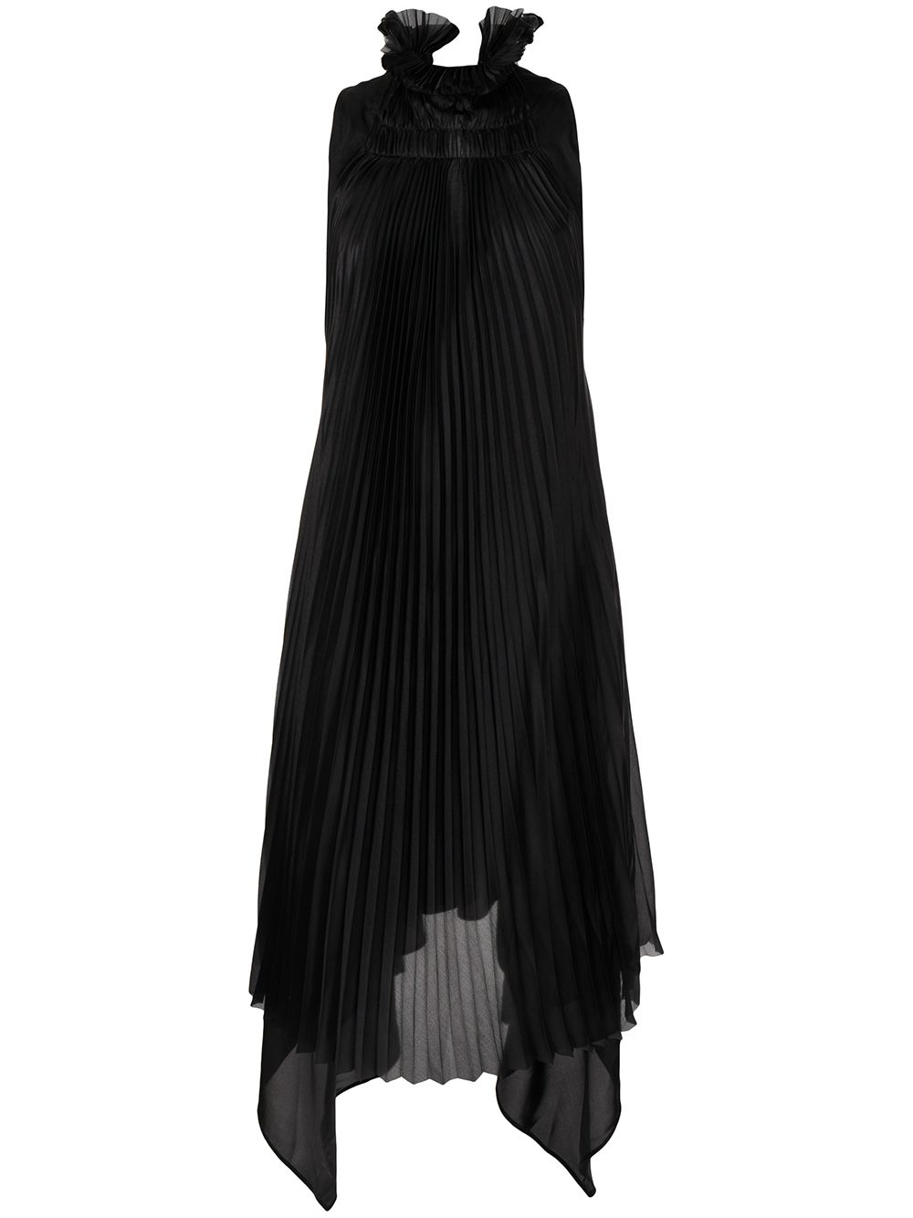 Pleated silk dress - Black