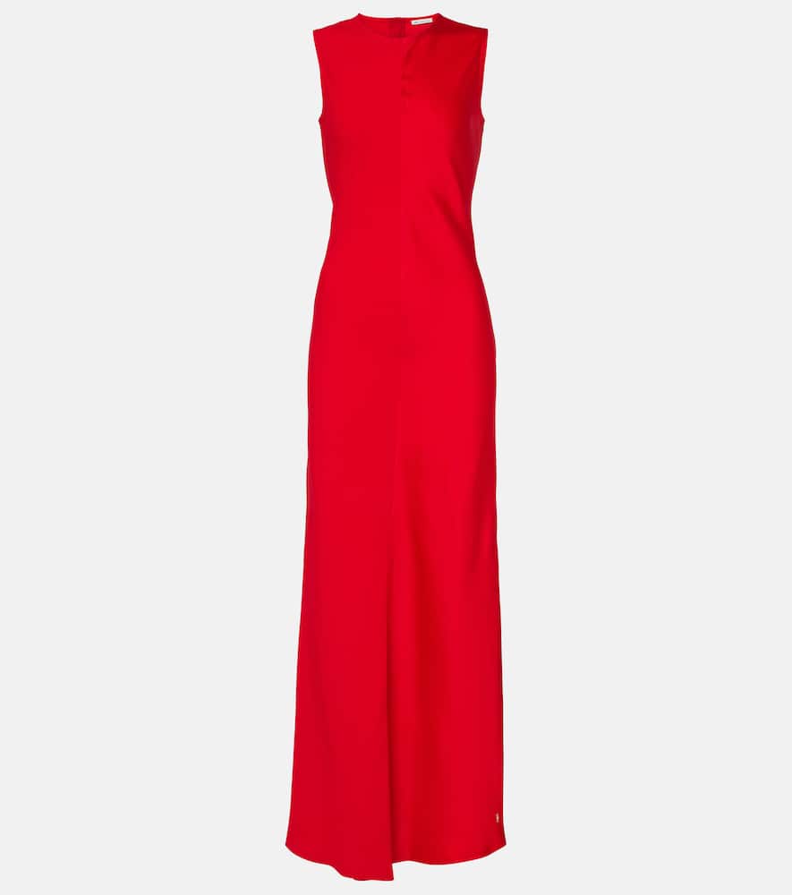 Paneled satin maxi dress