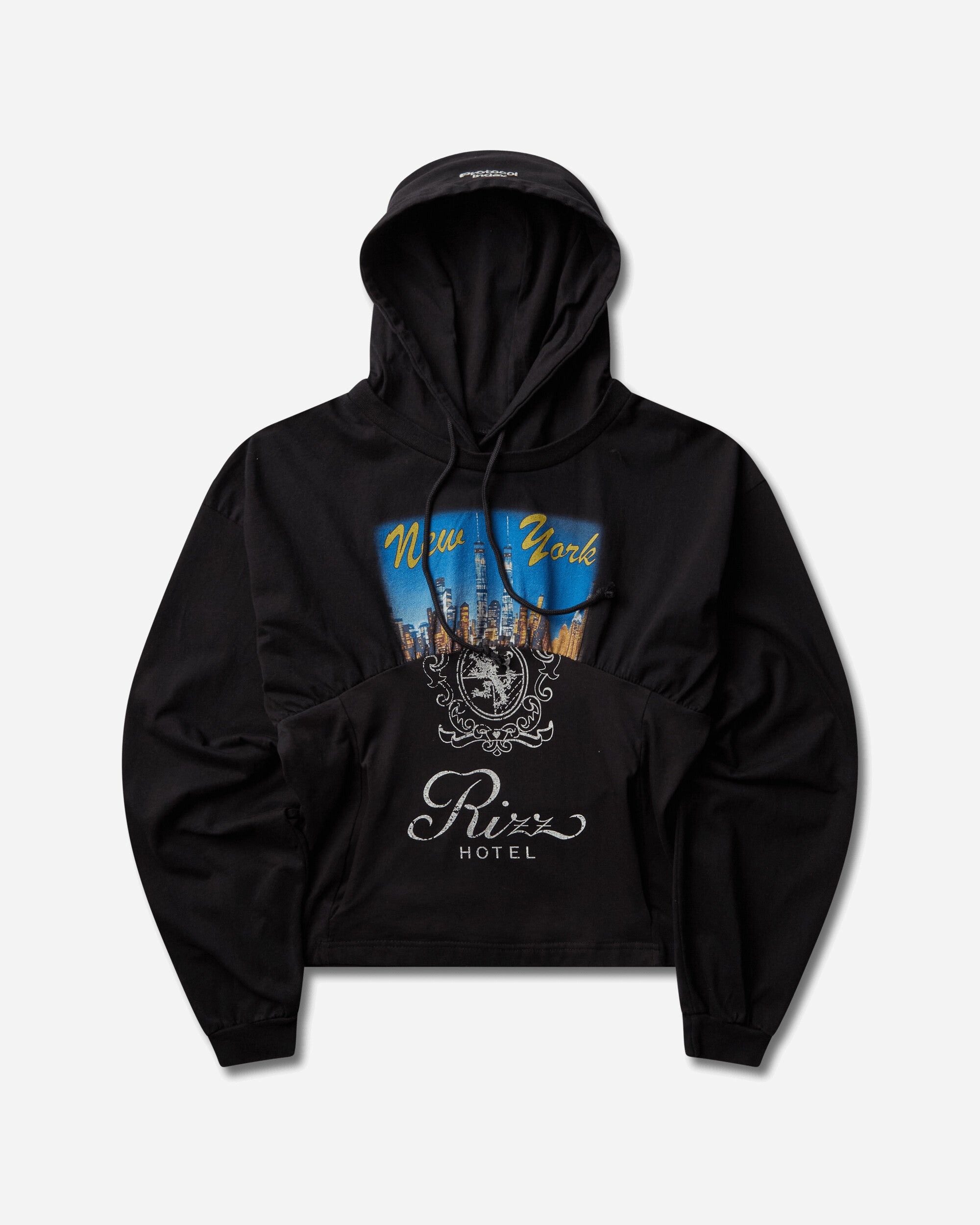Reconstructed Hourglass Hoodie Black