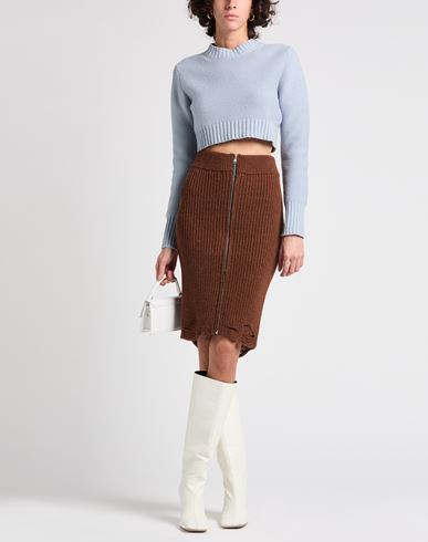 Woman Midi skirt Brown Size L Acrylic, Alpaca wool, Wool