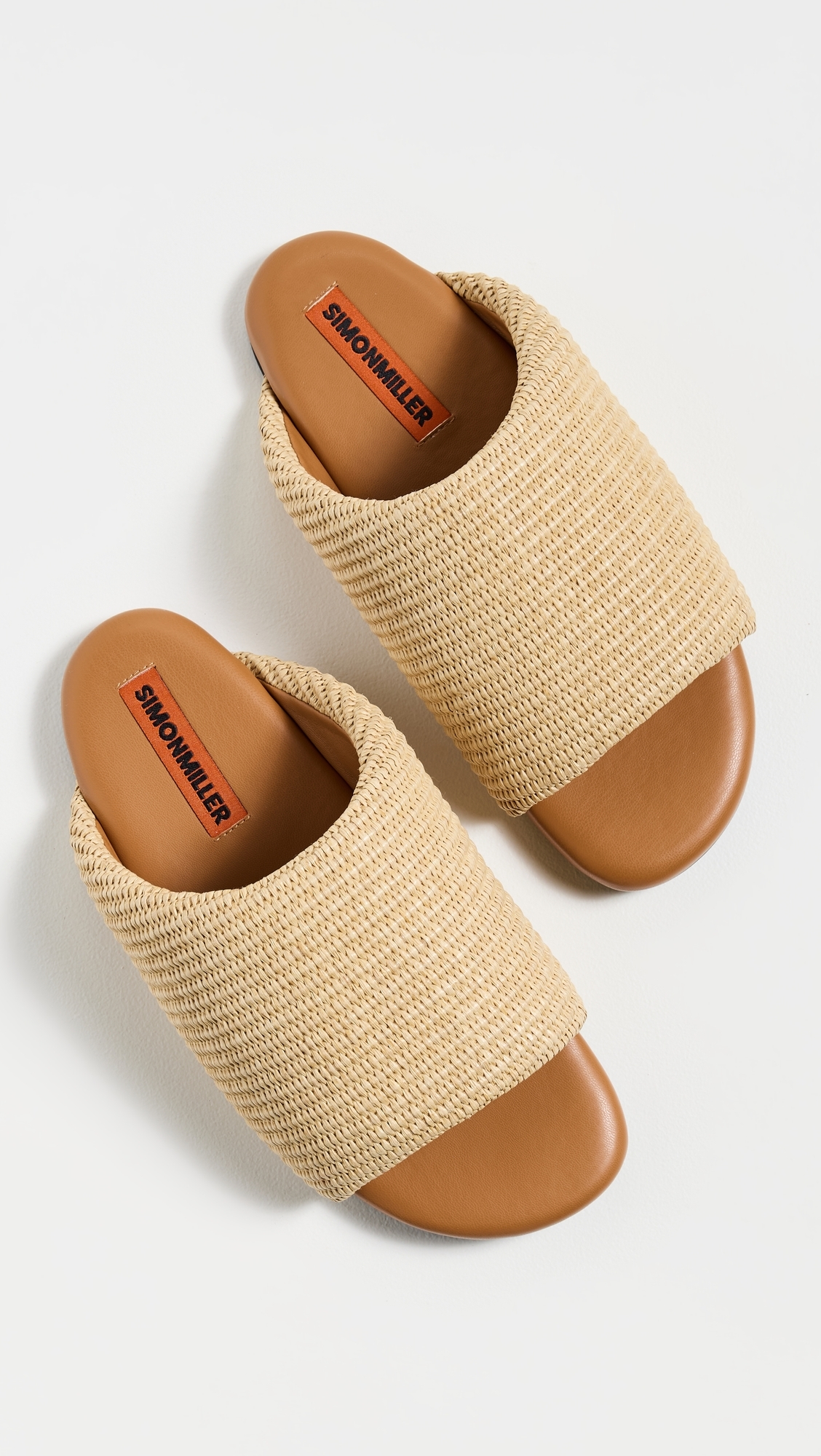 SIMONMILLER Raffia Bubble Slides Natural