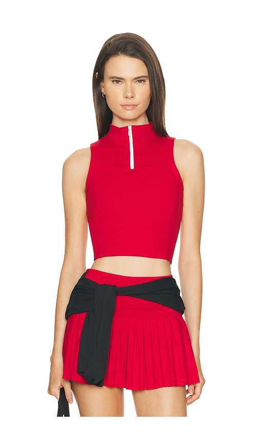 Gold Hinge Day To Night Quarter Zip Top in Red. XS. Also in