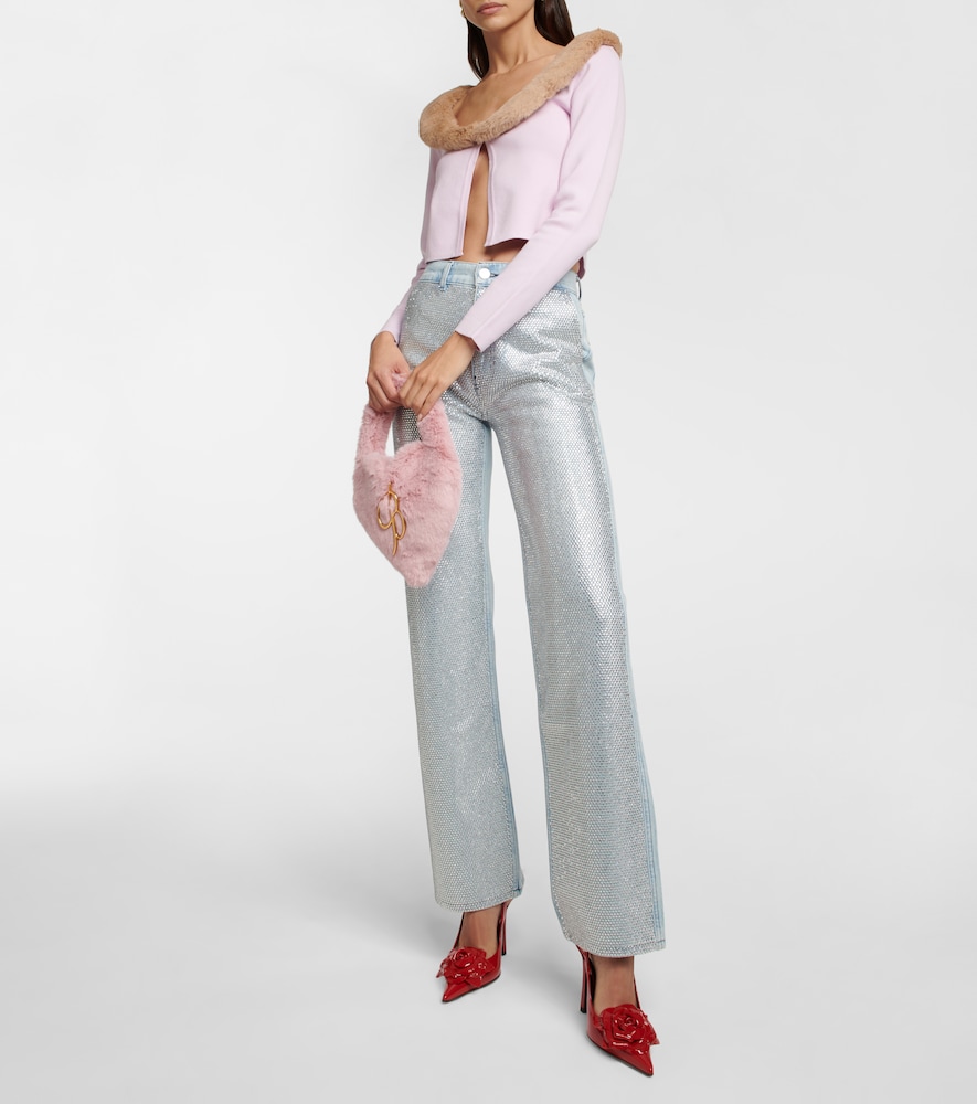 Le Jane embellished high-rise jeans