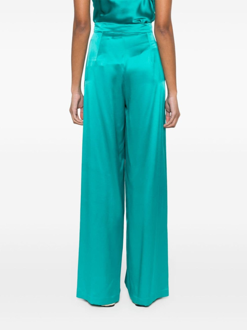- Satin Wide-leg Silk Trousers