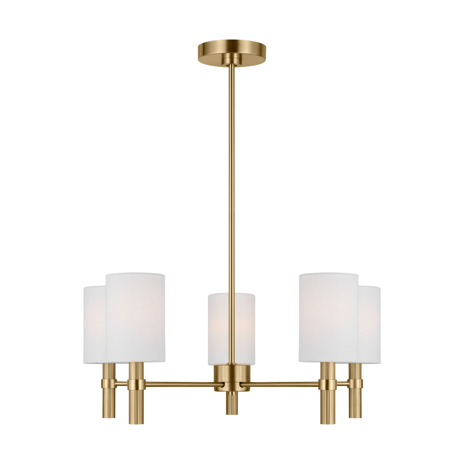 Satin Brass Chandelier from the Manor Collection
