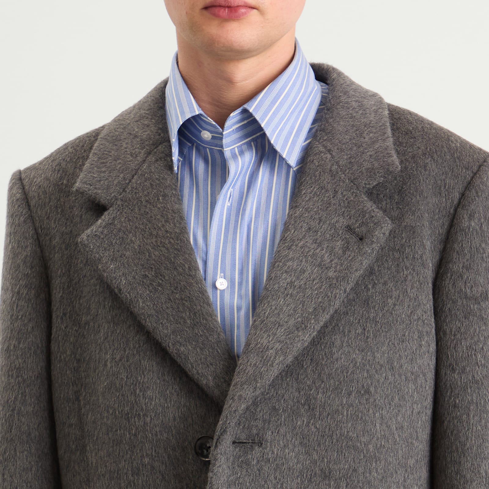Men's Hewitt Wool Coat Silver Grey