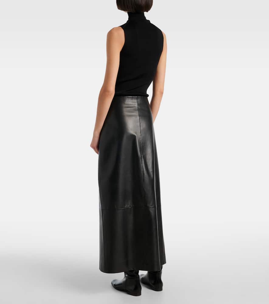 Quinn leather wrap skirt