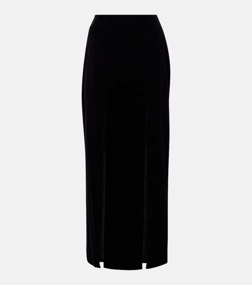 Cotton velvet maxi skirt